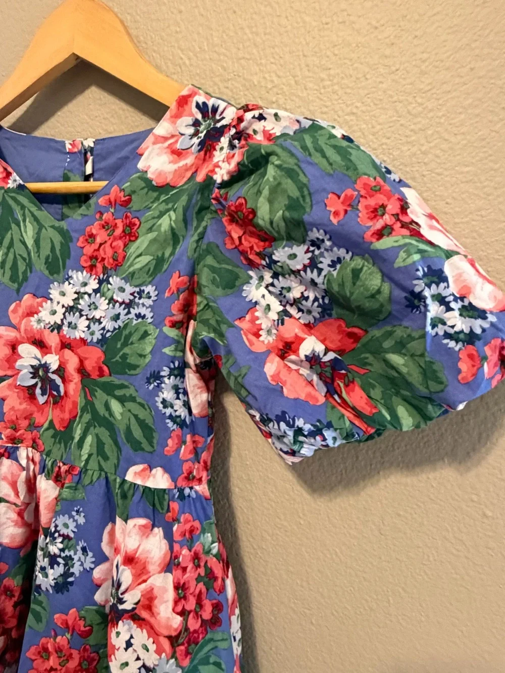 Janie & Jack Blue Floral Puff-Sleeve Dress 8